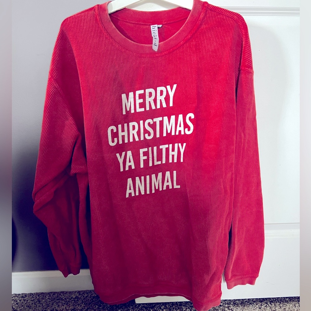 Christmas- filthy animal corded crew -XL